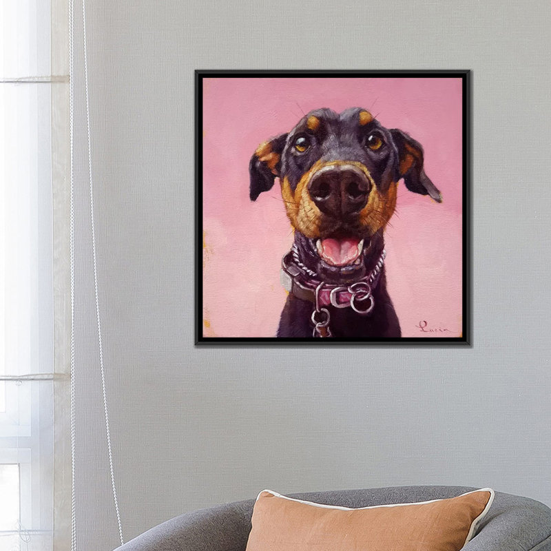 « follow your nez xii », impression sur toile, H 18 po x l 18 po x P 1,5 po, Toile avec cadre noir, Pas de tapis