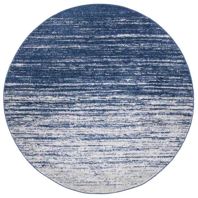 Ayoki Navy/Gray Area Rug, Round 10'