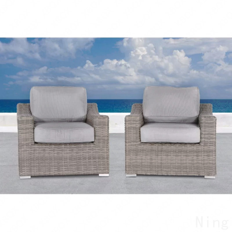 Chaise de patio avec coussins 2, Gris