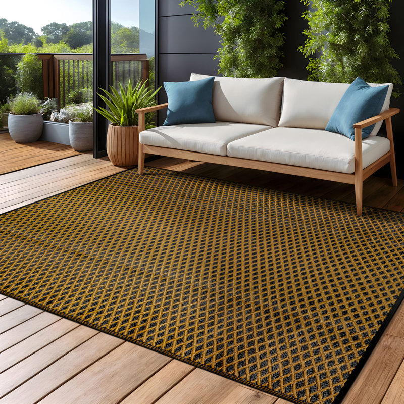Tapis extérieur diamant, Gold, Rectangle 10' x 14'