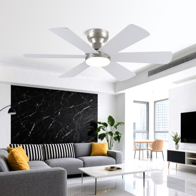 Ventilateur de plafond 46 po à 6 pales avec ensemble d'éclairage et télécommande