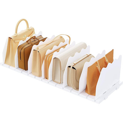 Organisateur de sac à main LLMRR pour garde-robe, diviseur de tablette ajustable pour garde-robe, organisateur de rangement de séparateurs de sacs à main en acrylique, séparateur de bibliothèque pour chambre à coucher, salon, bureau