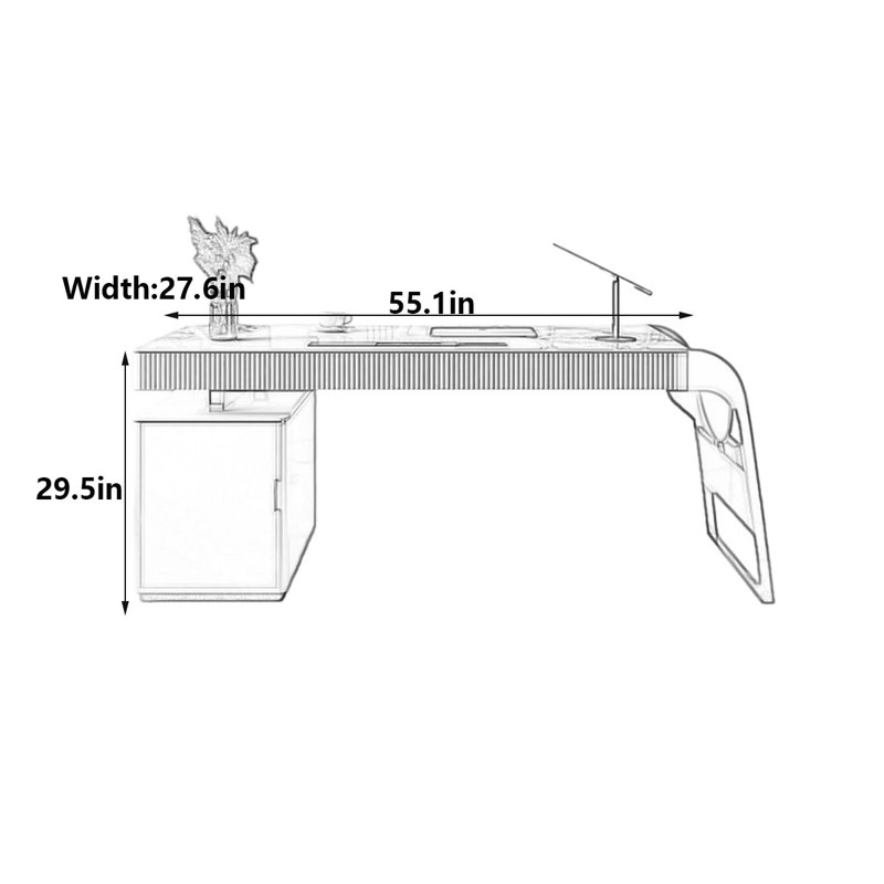 Paeton, H 29,5 po x l 55,1 po x P 27,6 po