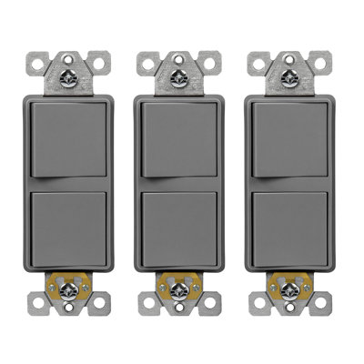 15-Amp Single Pole Double Rocker Light Switch