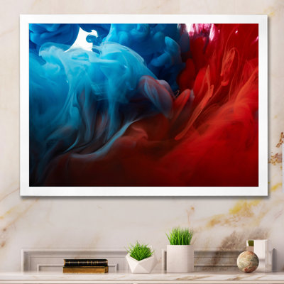 Encre bleue et rouge, impression sur toile flottante