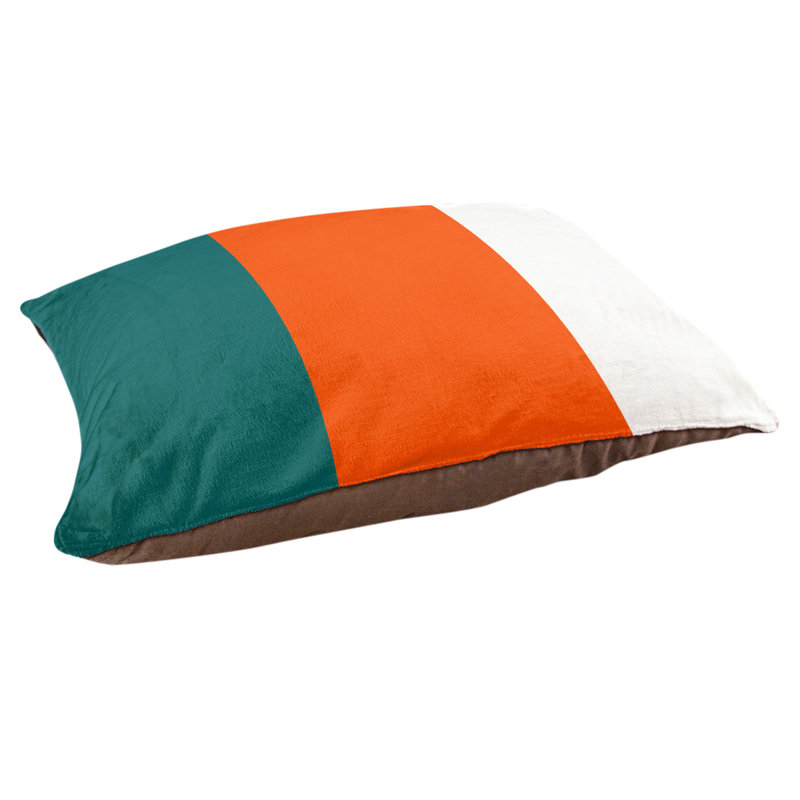 Coussin d'extérieur pour chien Florida Tribe, Grand (l 50 po x P 40 po x H 7 po), Vert / orange / blanc