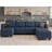 Ashbury Hunsicker 116.4" Wide U Shaped Sofa Storage Couch with Ottoman Chaise, Sectional Modular Sofa Livingroom Apartment Couch-247736159