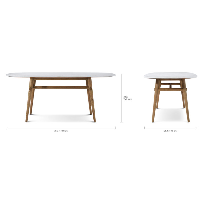Madrid/WRC Dining Table, Natural, 30" H x 70.87" L x 35.43" W