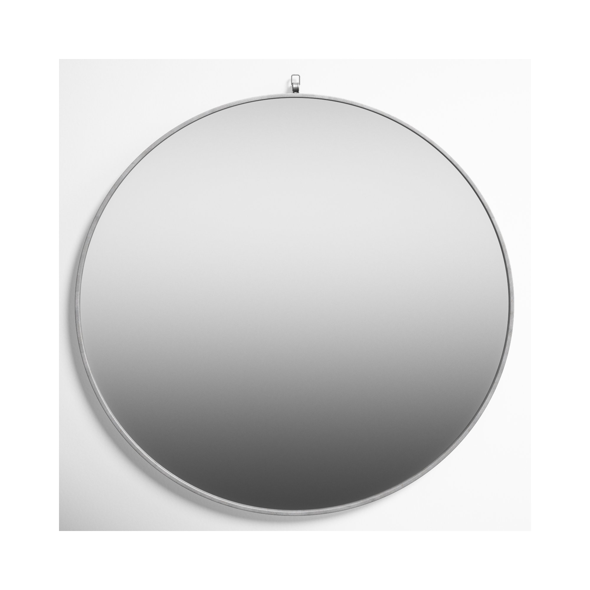 Cassie Metal/Manufactured Wood Round Wall Mirror, Silver, 36" x 36" 