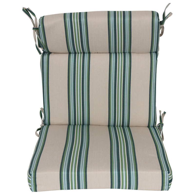 20-Inch By 42-Inch Woven Olefin Outdoor Seat/ Back Chair Cushion, Beige;Green;Multi-Colored