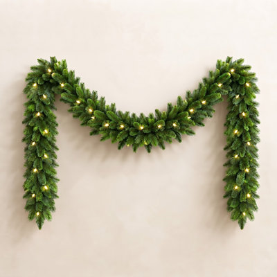 PVC Greenery 108" Pre-Lit Belgium Garland