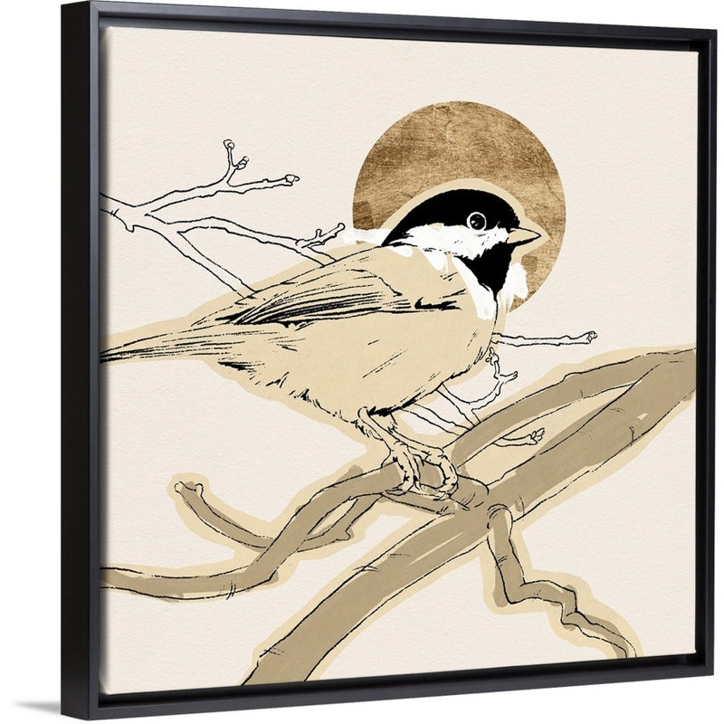 " Spring Passerine III ", Black Framed Canvas, 32" H x 32" W x 2" D