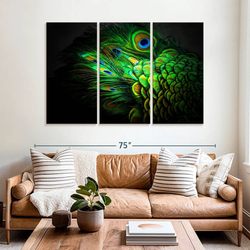 Brampt Emerald Peacock Feather, 42" H x 65" W
