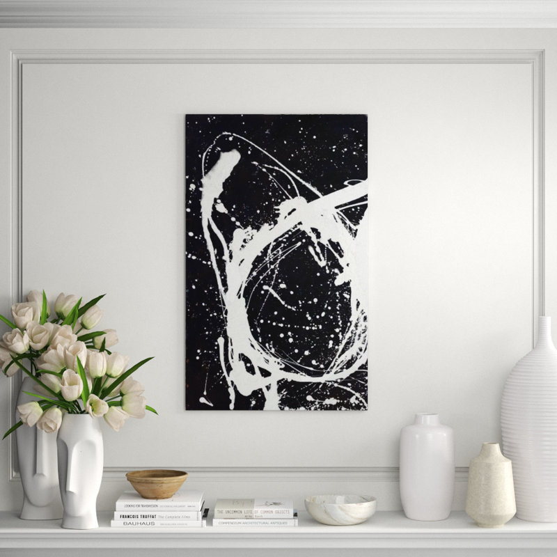 Black Rhythm II Painting by Samuel Kane, Hand Embellishment Texture, 39" H x 24" W