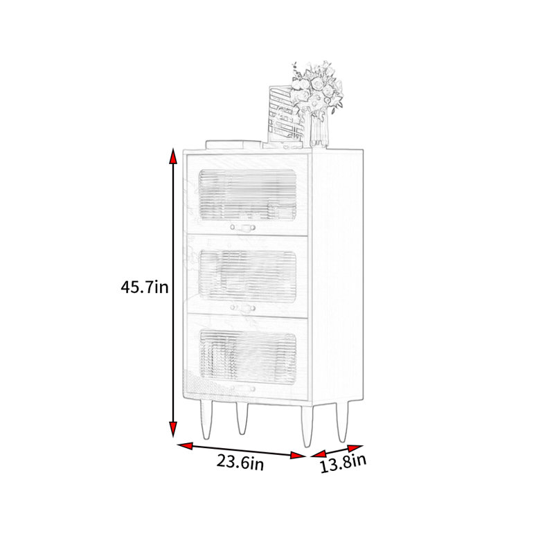 Carolyne, (3 tablettes) H 45,7 po x l 23,6 po x P 13,8 po