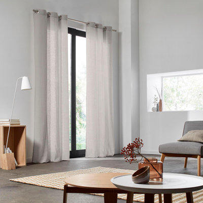 Linen Semi Sheer Curtain Single Panel
