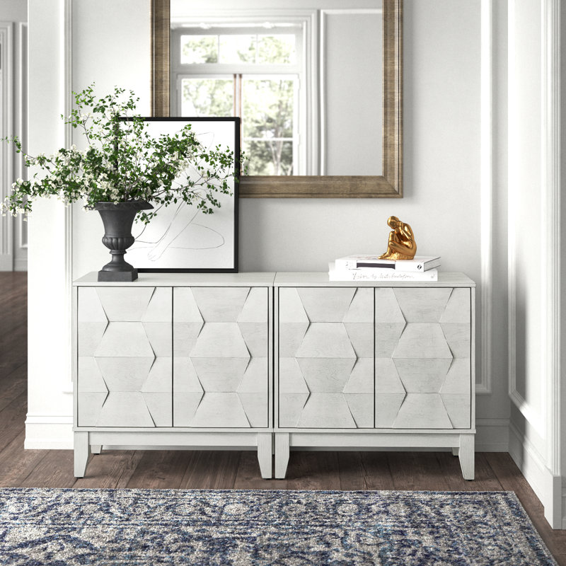 Iasiah 2-Door Solid and Manufactured Wood Accent Cabinet , White