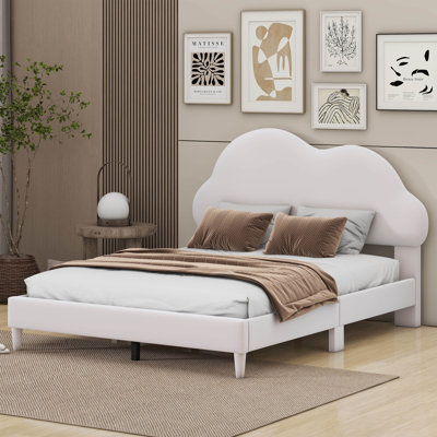 Henrique Full size Upholstered Cloud-Shape Bed, Velvet Platform Bed with Headboard -  Mercer41, 1873D27D63874FAC8F2C1D00A3217421