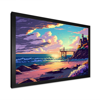 «Modern Sunset in Vector Style III», reproduction sur toile