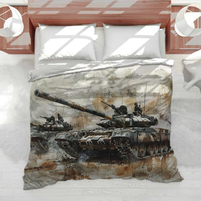 Tanks Military Machine Printed Duvet Cover