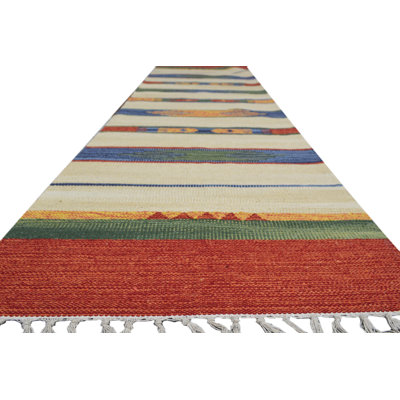 Country Southwestern Cotton Flatweave Area Rug