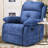Upholstered Chenille Blue Swivel Rocker Recliner-1835912699