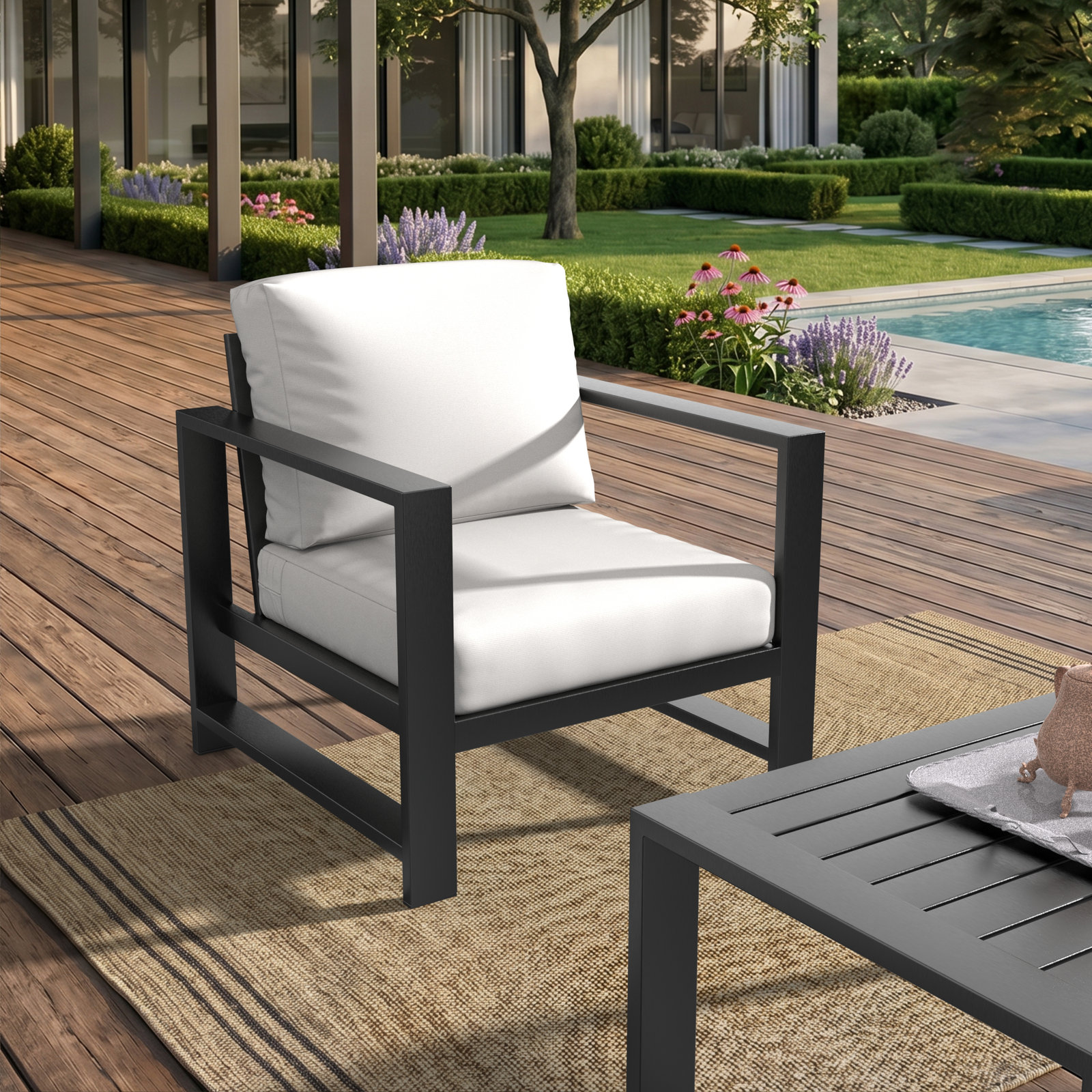 Dulcie Sunbrella® Patio Lounge Chair, Canvas White Sunbrella®