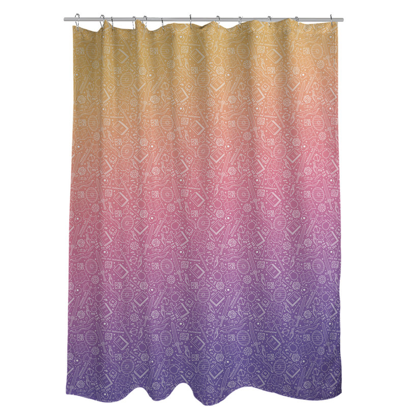 Rideau de douche simple classique RPG, Mauve / Jaune