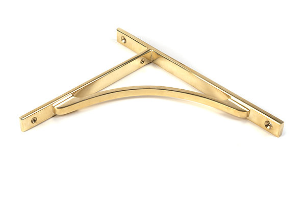 Apperley Shelf Bracket, 26cm H x 7.9cm W x 2cm D, Polished Brass