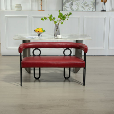 Petit causeuse en tissu de chenille 2 places avec accoudoirs Modern