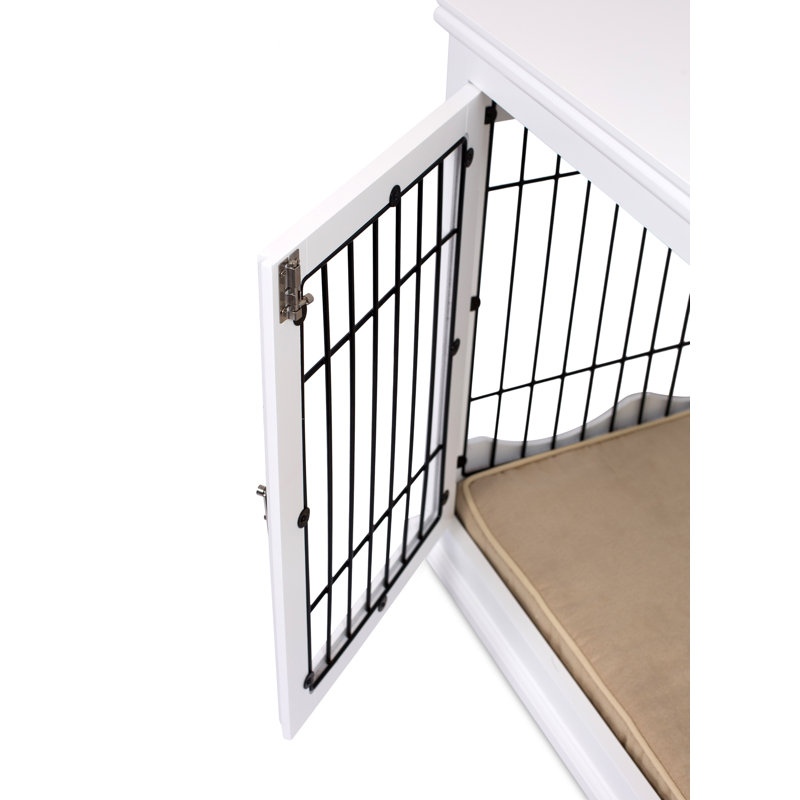 Small White Soft Sided Table Crate with Cushion