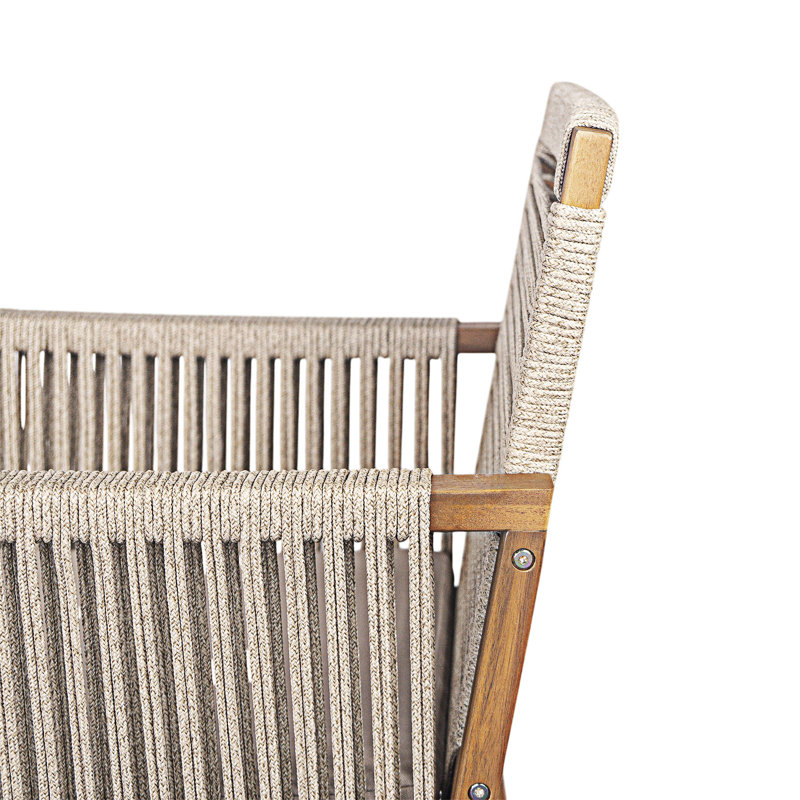 Ensemble de 2 chaises de salle à manger d'extérieur avec coussin lavable, Marron clair