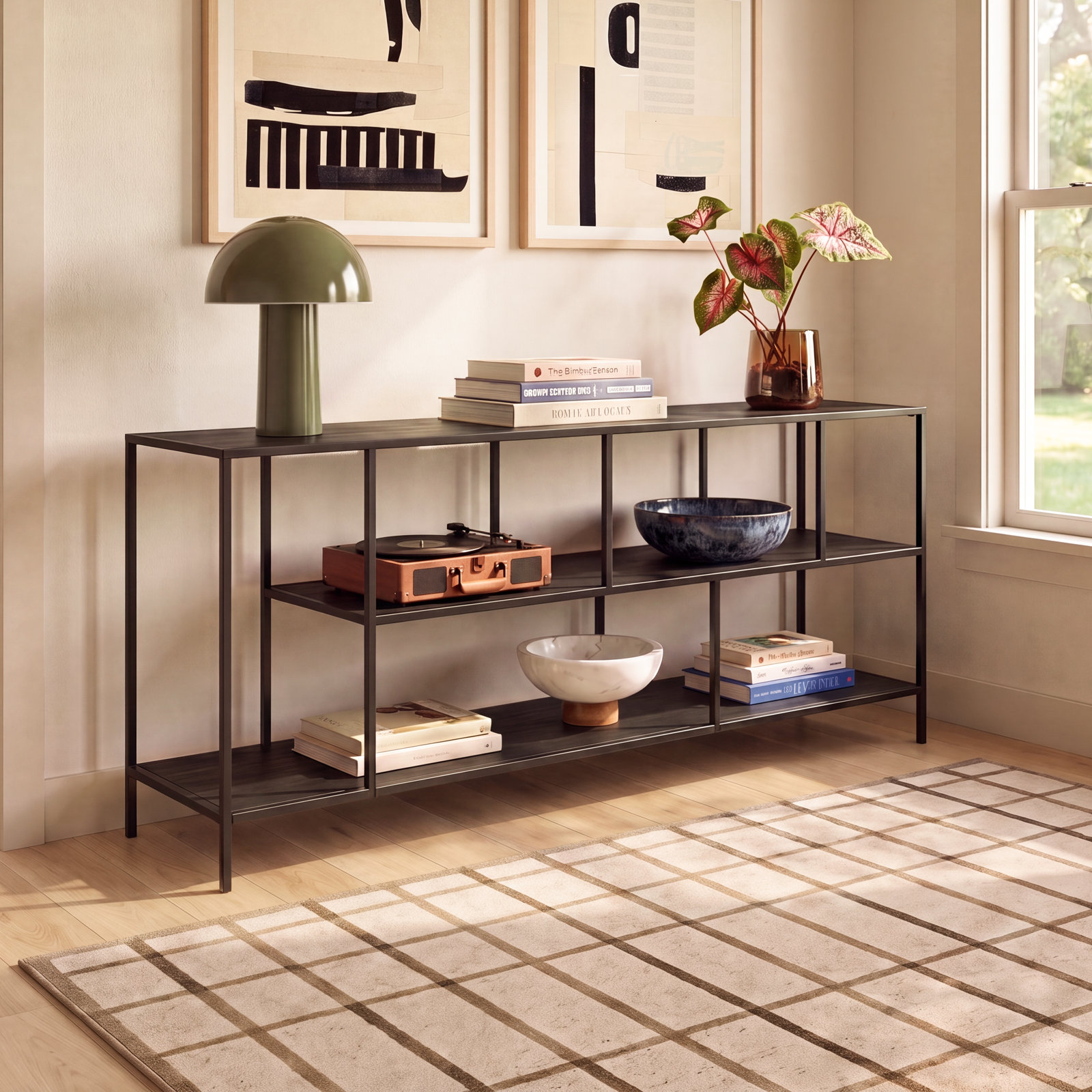 Level 55'' Media Console, Blackened Bronze