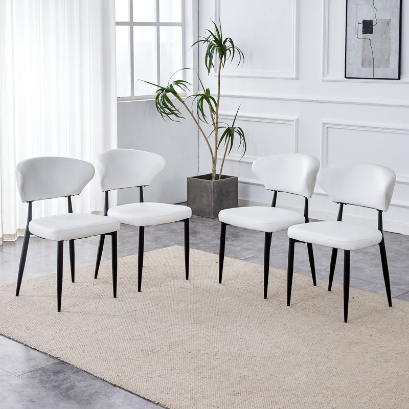 Chaises de salle à manger larges et rembourrées en similicuir - siège de 18 po, dossier ergonomique, design minimaliste moderne