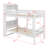 Wood Bed With Shelves Headboard, Safety Guardrails And Ladder, Convertible To 2 Beds-1971269709