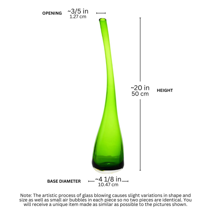 Handmade Glass Table Vase, Green