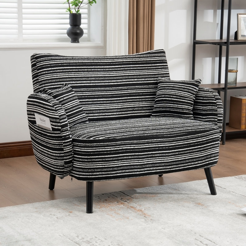Canapé large 47,6 po, Noir