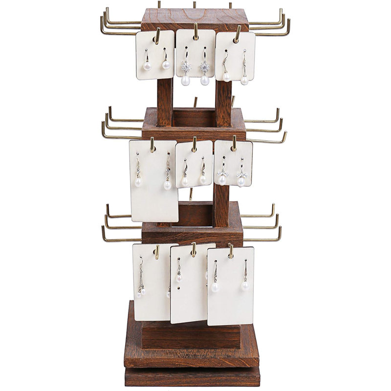 Charmarkco Wood Rotating Jewelry Display, Brown