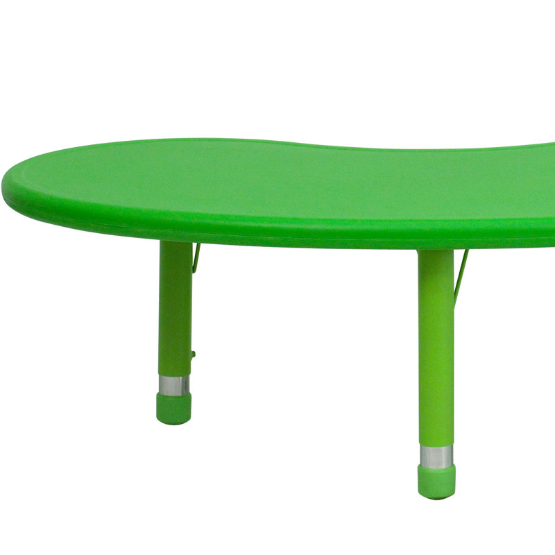 Table d'activité demi-lune en plastique pour enfants, Vert