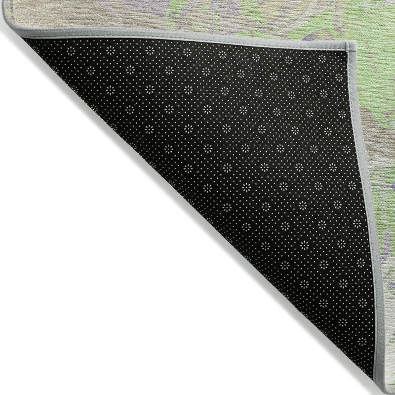 Tapis extérieur lavable abstrait vert menthe et beige lavande 10 pi x 14 pi