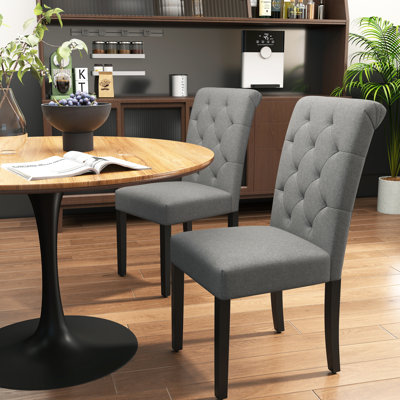 Chaise parsons rembourrée en cuir et en polyuréthane H 18,7 po Agastya