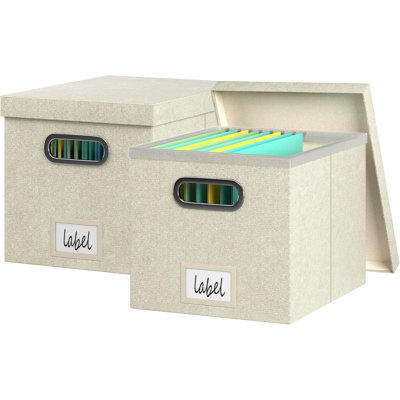 File Storage Box with Lid File Boxes for Hanging Decorative Hanging Folders Organizer