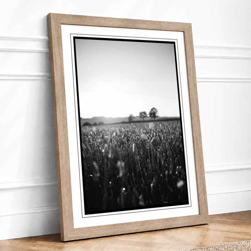 Wildflower Horizon Scandinavian - Framed Print, Oak, A4 - 29.7 x 21.0 cm