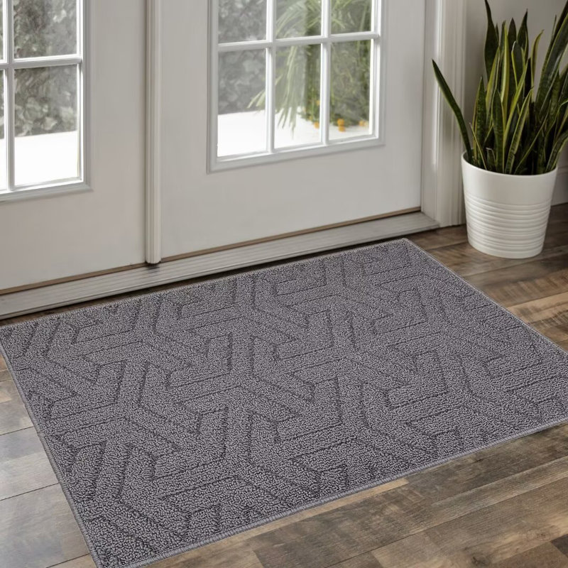 Tapis d'entrée antidérapant Arlmont & Co., L 36 po x L 60 po, Gris