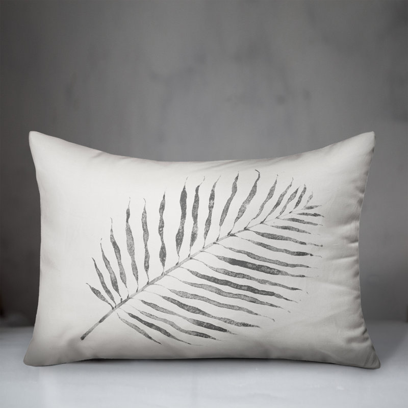 Floral Throw Pillow, Gray