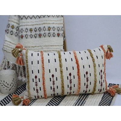 Ladue Tassels Cotton Blend Throw Pillow