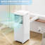 Climatiseur portatif 4-en-1 de 8 000 BTU, unité de climatisation compacte à roues avec refroidissement, déshumidificateur, mode ventilateur et sommeil, télécommande, minuterie et ensemble de fenêtre pour les pièces jusqu'à 350 pieds carrés, noir