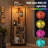 63.4" Corner Bar Cabinet With Led Lights, Tall Wine Cabinet With Storage, 5-tier Industrial Corner Liquor Cabinet With Glass Holders, Adjustable Shelves