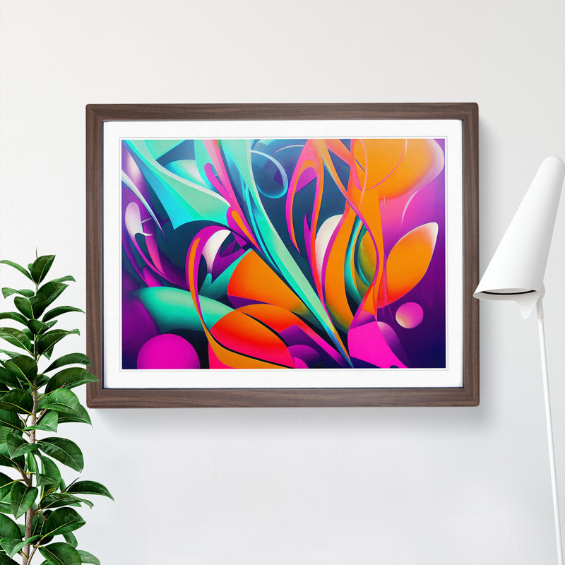 Graffiti Vol.2 - Single Picture Frame Print, Walnut Framed, 46cm H x 64cm W x 2cm D