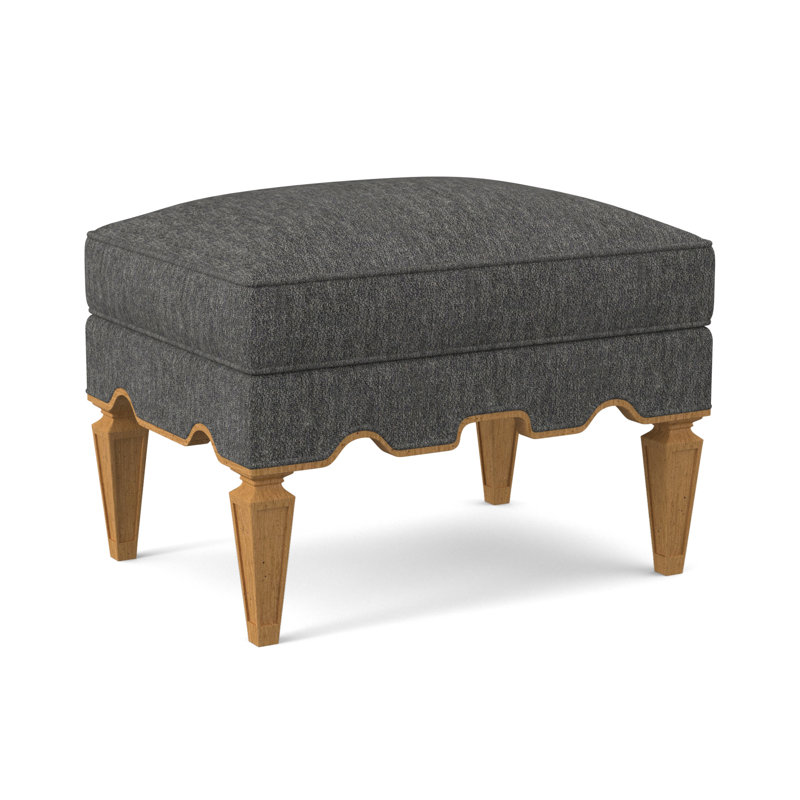 Palm Ottoman, Amber, Filigree Ivory 100% Polyester